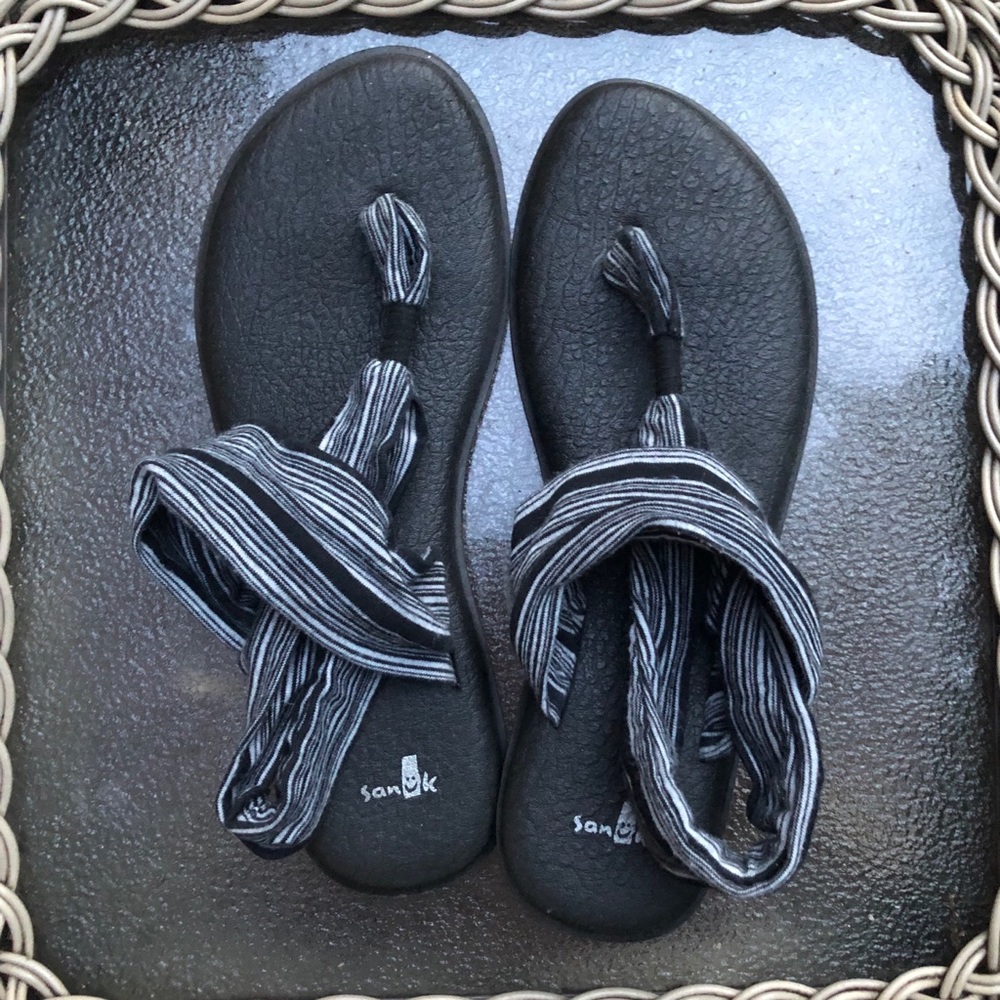 Sanuk Striped Yoga Sling Sandals 10